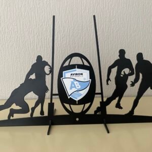 Scénette Rugby Métal Personnalisée – Plaquage & Départ Ballon – Image 3