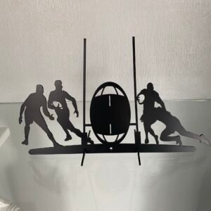 Scénette Rugby Métal Personnalisée – Plaquage & Départ Ballon – Image 2