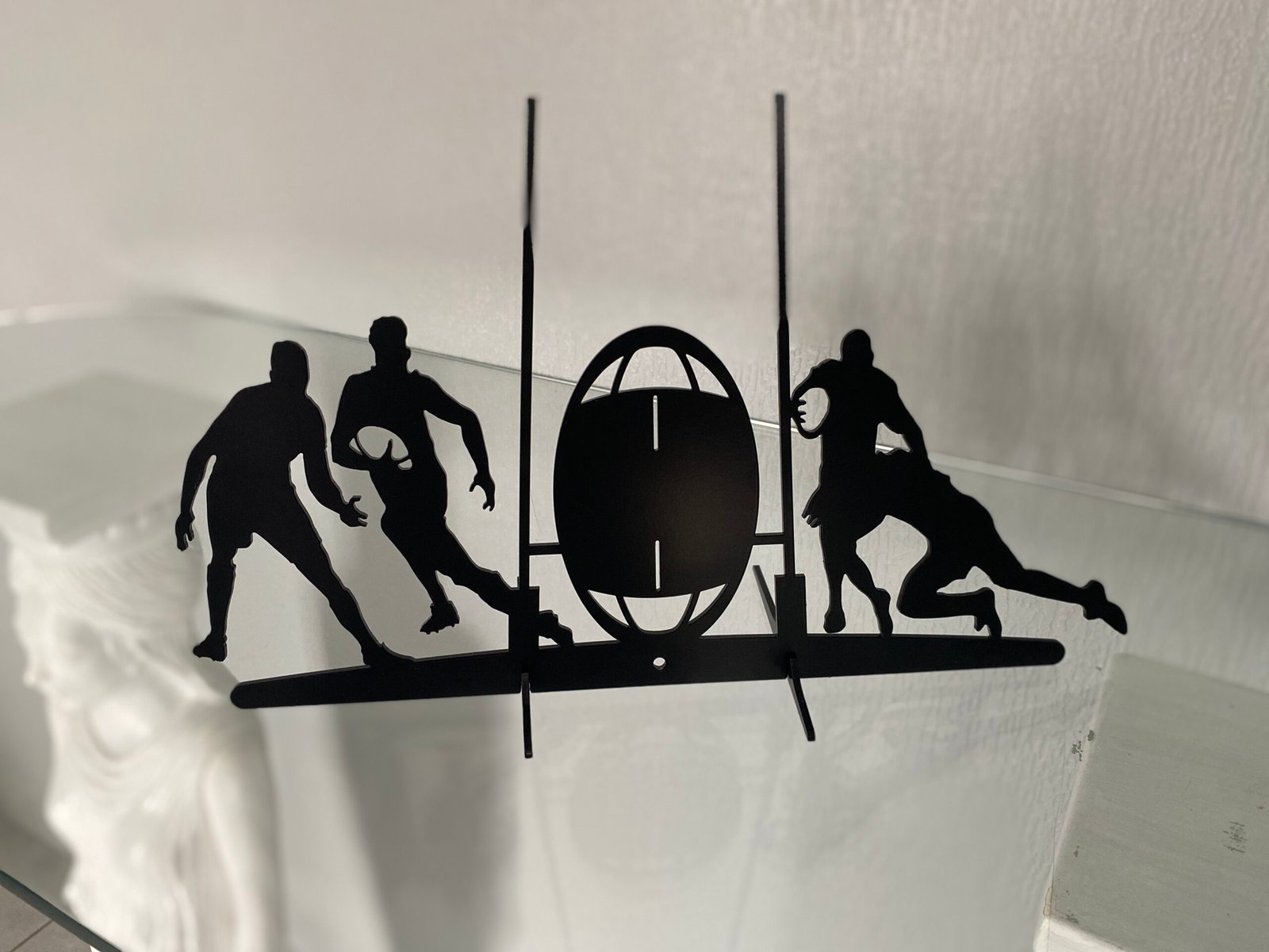 Scénette Rugby Métal Personnalisée – Plaquage & Départ Ballon