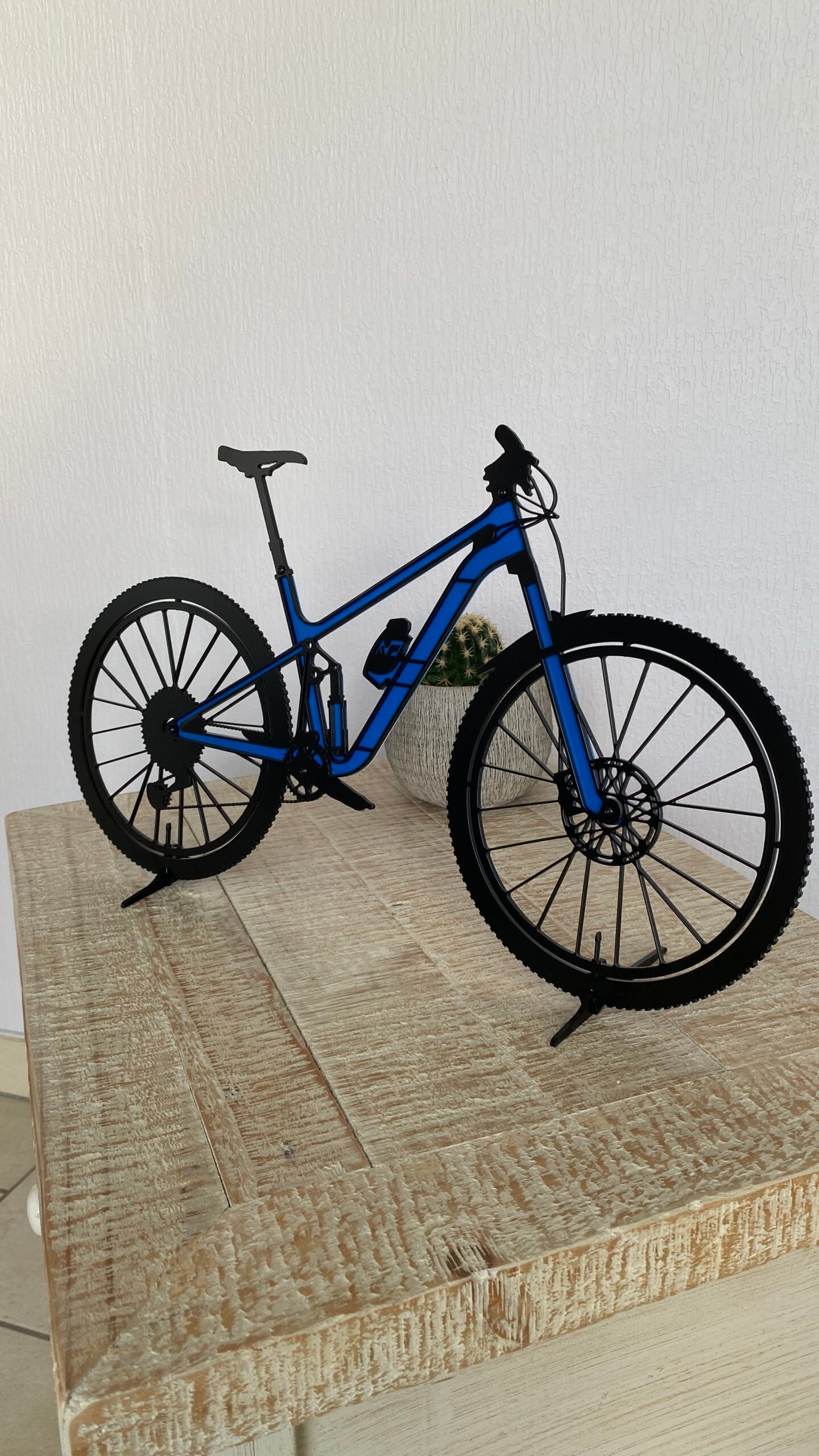 Silhouette vélo VTT bleu